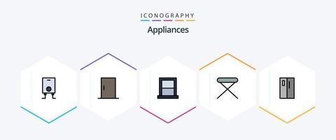 appareils électroménagers 25 ligne remplie icône pack comprenant appareils électroménagers. ménage. chambre à coucher. maison. appareils électroménagers vecteur