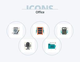 Bureau plat icône pack 5 icône conception. argent. comptes. bloc-notes. comptabilité. Bureau dessiner vecteur