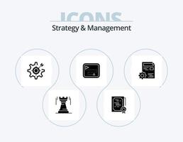 stratégie et la gestion glyphe icône pack 5 icône conception. direction itinéraire. carte. timbre. cible. équipement vecteur