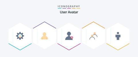 utilisateur 25 plat icône pack comprenant profil. Masculin. homme. avatar. avatar vecteur