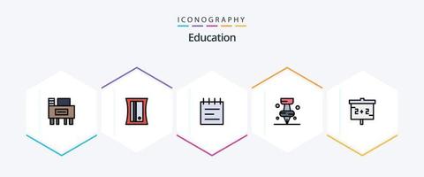 éducation 25 ligne remplie icône pack comprenant éducation. éducation. pi. éducation vecteur