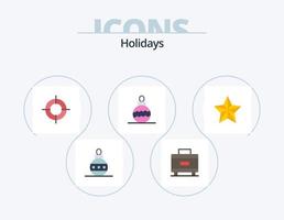 vacances plat icône pack 5 icône conception. étoile. festival. emplacement. Noël. jouet vecteur