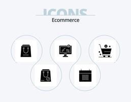 commerce électronique glyphe icône pack 5 icône conception. commerce électronique. en ligne. événement. achat. e vecteur