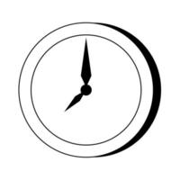 symbole de l'heure de l'horloge murale en noir et blanc vecteur