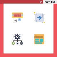 Stock vecteur icône pack de 4 ligne panneaux et symboles pour adaptateur utilisateur contribution droite utilisateur modifiable vecteur conception éléments