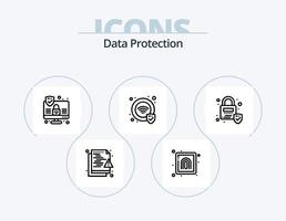 Les données protection ligne icône pack 5 icône conception. . sécurité. sécurité. recherche. punaise vecteur