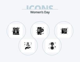 aux femmes journée glyphe icône pack 5 icône conception. journée. journée. mobile. l'amour vecteur