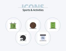 des sports et Activités plat icône pack 5 icône conception. balle. jeu. des sports. basket-ball. Activités vecteur
