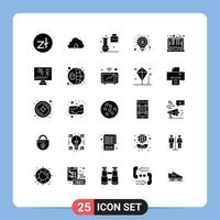 ensemble de 25 moderne ui Icônes symboles panneaux pour commercialisation argent Soleil idée science dossier modifiable vecteur conception éléments