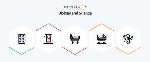 la biologie 25 ligne remplie icône pack comprenant . . lit. science. la biologie vecteur