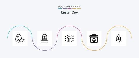 Pâques ligne 5 icône pack comprenant . boîte. vacances. bague vecteur