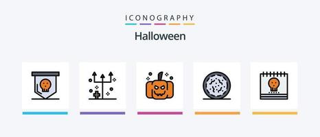 Halloween ligne rempli 5 icône pack comprenant argent. dollar. pourri. pièce de monnaie. Halloween. Créatif Icônes conception vecteur