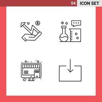 ligne pack de 4 universel symboles de main acheter statistique chimie laboratoire magasin modifiable vecteur conception éléments