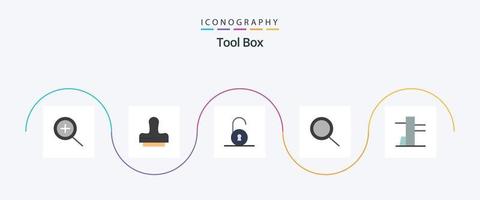 outils plat 5 icône pack comprenant . recherche. vecteur