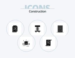 construction glyphe icône pack 5 icône conception. construction. bâtiment. déposer. structure. développer vecteur