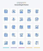 Créatif comptabilité et la finance 25 bleu icône pack tel comme argent. document. graphique. équilibre. commercialisation vecteur