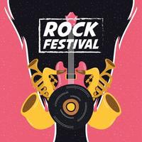 affiche d'invitation au divertissement du festival de rock vecteur
