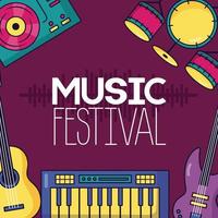 affiche du festival de musique vecteur