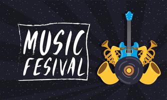 affiche d'invitation de divertissement de festival de musique vecteur