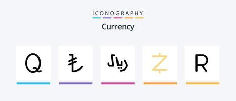 devise ligne rempli 5 icône pack comprenant rouble . guatémaltèque. centavo .. Créatif Icônes conception vecteur