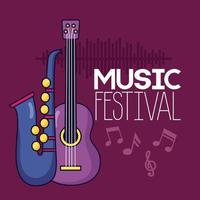 affiche du festival de musique vecteur