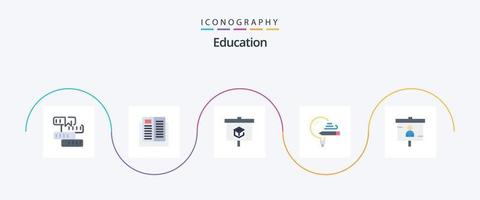 éducation plat 5 icône pack comprenant apprentissage. éducation. apprentissage. présentation vecteur