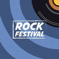 affiche d'invitation au divertissement du festival de rock vecteur