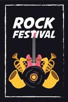 affiche d'invitation au divertissement du festival de rock vecteur