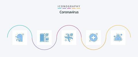 coronavirus bleu 5 icône pack comprenant avis. signe. ADN. soins de santé. medica vecteur