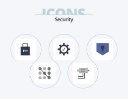 Sécurité plat icône pack 5 icône conception. . sécurité. fermer à clé tampon. protéger. réglages vecteur