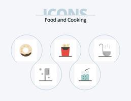nourriture plat icône pack 5 icône conception. . . aliments. cuillère. cuisine vecteur