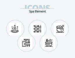 spa élément ligne icône pack 5 icône conception. spa. bain. bougie. élément. acupuncture vecteur
