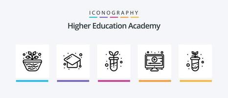 académie ligne 5 icône pack comprenant . études. étagère à livres. religieux. diplôme. Créatif Icônes conception vecteur