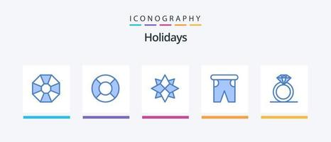 vacances bleu 5 icône pack comprenant anneau. diamant. l'hiver. en voyageant. pantalon. Créatif Icônes conception vecteur