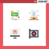 plat icône pack de 4 universel symboles de alerte Commerce sourire Remarque e modifiable vecteur conception éléments