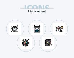 la gestion ligne rempli icône pack 5 icône conception. entreprise. recherche. grouper. emplacement. chercheur vecteur