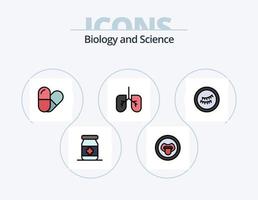 la biologie ligne rempli icône pack 5 icône conception. . impulsion. science. moniteur. impulsion vecteur