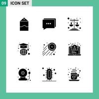 ensemble de 9 moderne ui Icônes symboles panneaux pour maison temps Balance chronomètre vite modifiable vecteur conception éléments