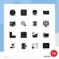 Stock vecteur icône pack de 16 ligne panneaux et symboles pour temps portefeuille Pâques homme accessoires modifiable vecteur conception éléments