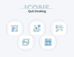 quitter fumeur bleu icône pack 5 icône conception. arrêter. toxicomane. fumeur. fumeur. poumons vecteur
