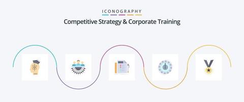 compétitif stratégie et entreprise formation plat 5 icône pack comprenant frais. consommation. gestion. tâche. plan vecteur