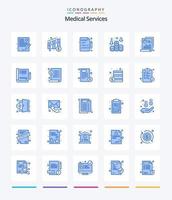 Créatif médical prestations de service 25 bleu icône pack tel comme médecin. graphique. assurance. bar. argent vecteur