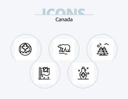 Canada ligne icône pack 5 icône conception. . bois scie. Feu. Canada. qualité vecteur