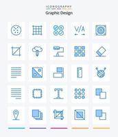 Créatif conception 25 bleu icône pack tel comme grille. crayon. conception. créatif. outil vecteur