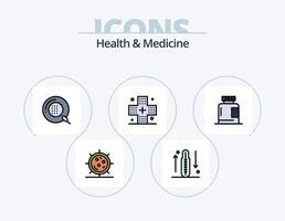santé et médicament ligne rempli icône pack 5 icône conception. former. maladie. former. Masculin. aptitude vecteur