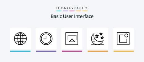 de base ligne 5 icône pack comprenant . ui. lien. chaîne. Créatif Icônes conception vecteur