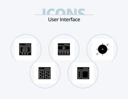 utilisateur interface glyphe icône pack 5 icône conception. héros. communication. barre latérale. glissière vecteur