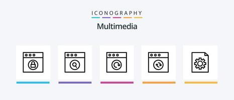 multimédia ligne 5 icône pack comprenant . image. choisi. complet. Créatif Icônes conception vecteur