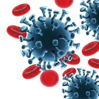 particules de virus corona et fond de sang vecteur