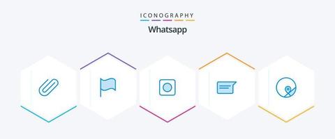 WhatsApp 25 bleu icône pack comprenant carte. carte. navigateur. basique. bavardage vecteur